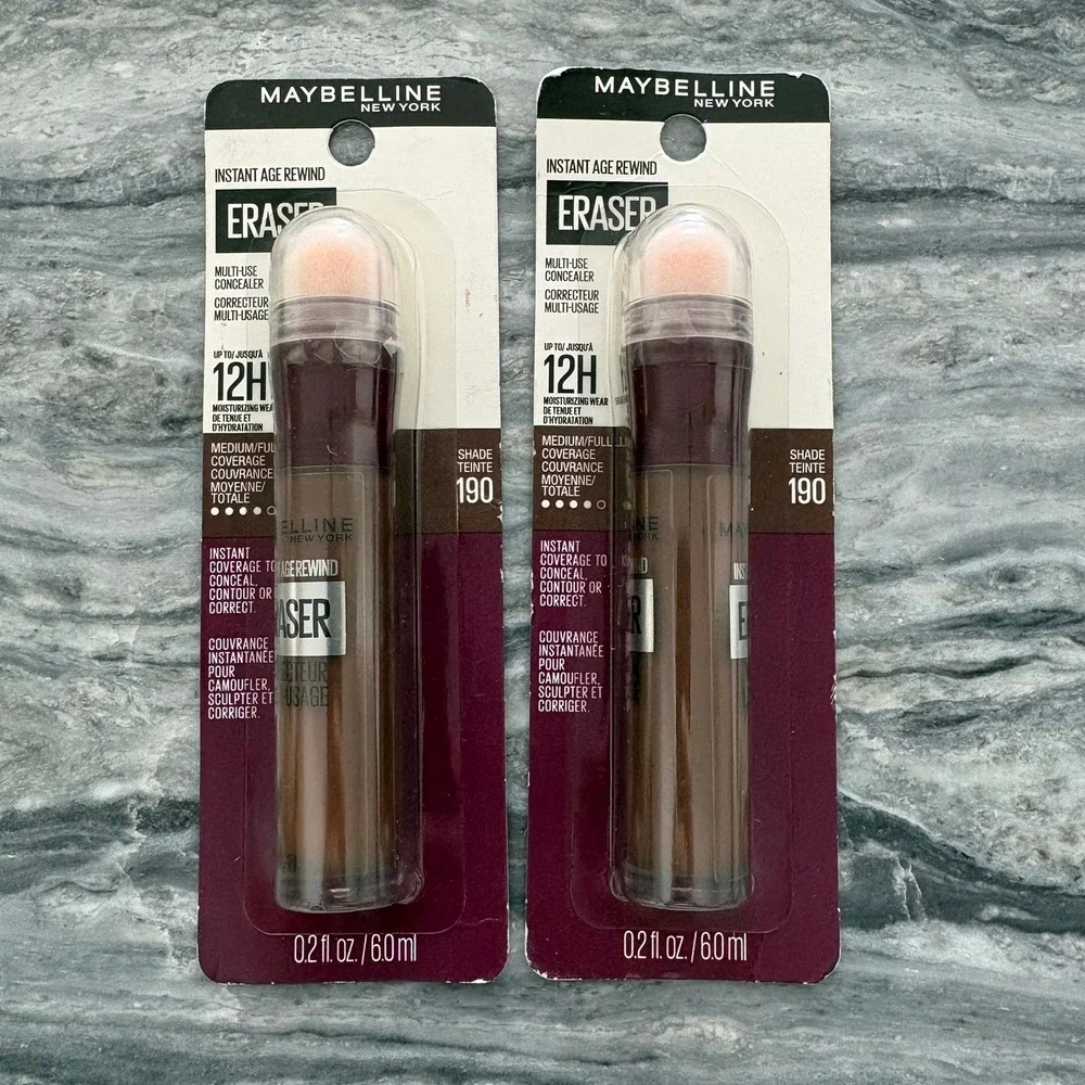 Maybelline Instant Age Rewind Eraser Multi-Use Concealer Shade 190 2-Pack 0.2oz